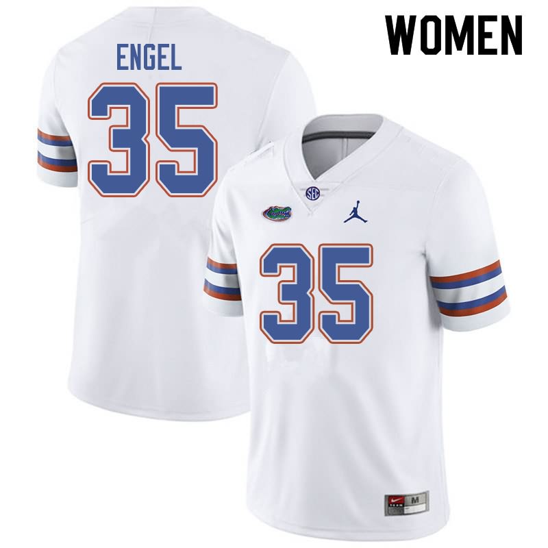 Women's NCAA Florida Gators Kyle Engel #35 Stitched Authentic Jordan Brand White College Football Jersey CSB3865NK